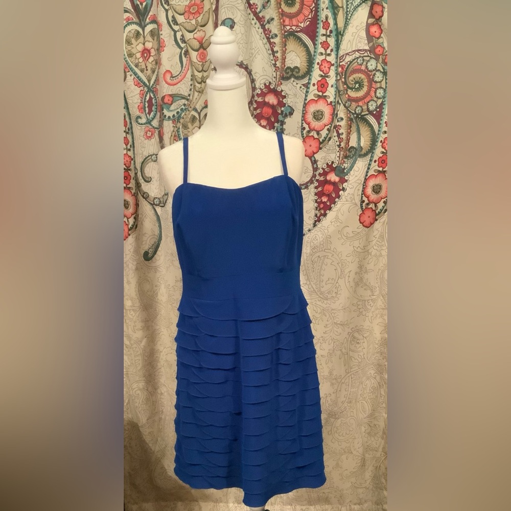 Euc Gianni Bini Cobalt Blue Layered Dress Great Easter Formal Prom Dress Size 10